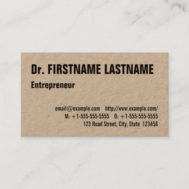 Affärskort för smidig och Trendig Entrepreneur Visitkort (Framsida)