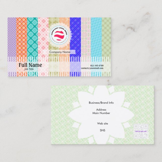 Affärskort för snyggt med QR - avskärmning Visitkort (Fram/baksida)