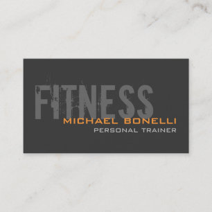 Affärskort för snyggt Personal Trainer Grått Gult Visitkort