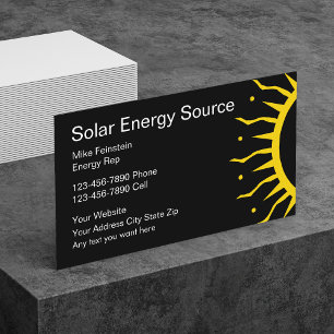 Affärskort för solenergi visitkort