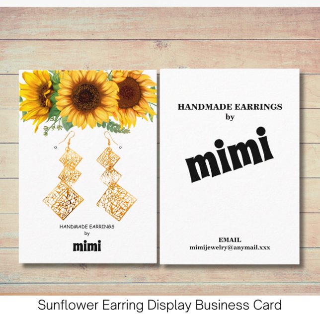 Affärskort för solrosavläsning, Visning Visitkort (Skapare uppladdad)