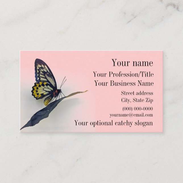 Affärskort för svällning av fjäril-design visitkort (Framsida)