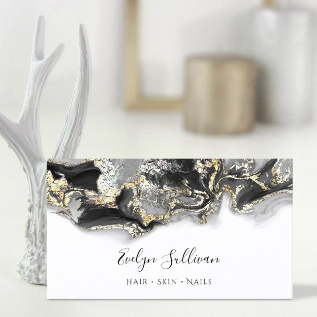affärskort för svart marbling-design visitkort (Skapare uppladdad)