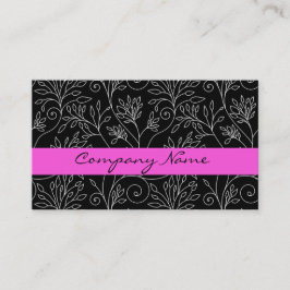 Affärskort för svartvit blommigt visitkort