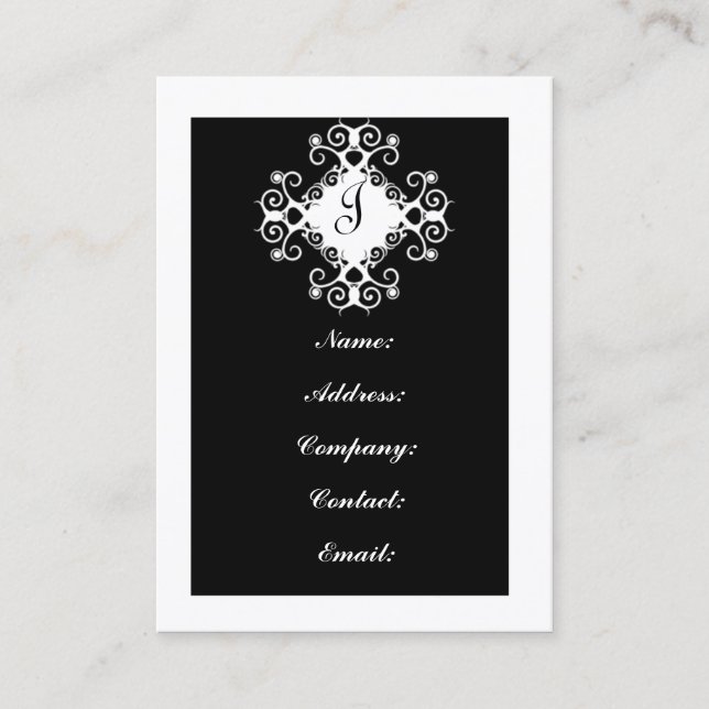 Affärskort för svartvita anpassaden visitkort (Framsida)