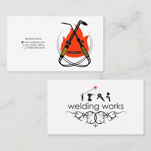 Affärskort för svetsning och svetsning visitkort (Fram/baksida)