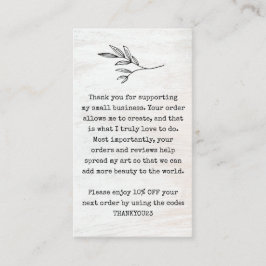 Affärskort för Tack av kundrabatt Visitkort