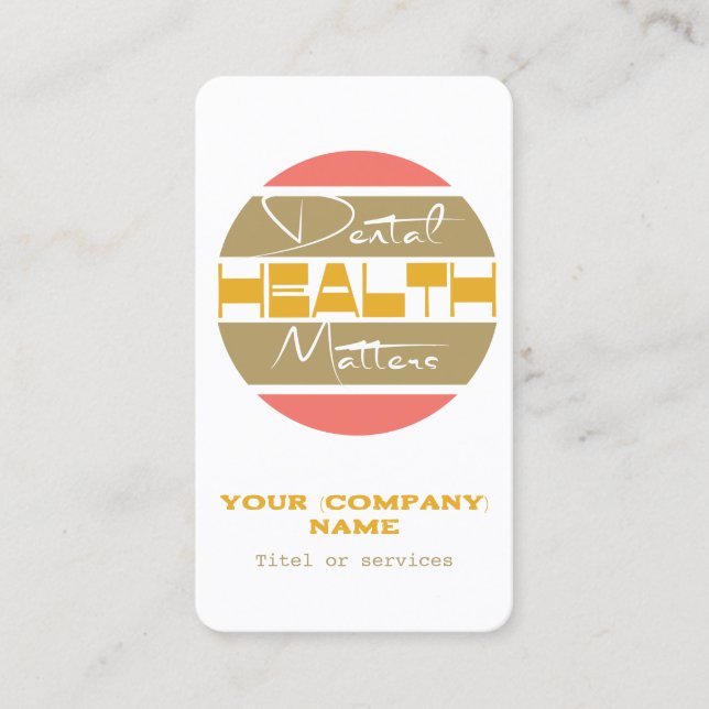 Affärskort för tandvård, professioneller för tandv visitkort (Framsida)