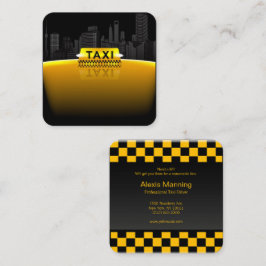 affärskort för taxi-drivrutin fyrkantigt visitkort