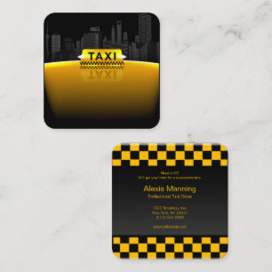affärskort för taxi-drivrutin fyrkantigt visitkort