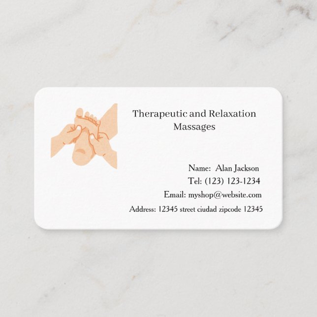 Affärskort för terapi- och relaxeringsmassage visitkort (Framsida)