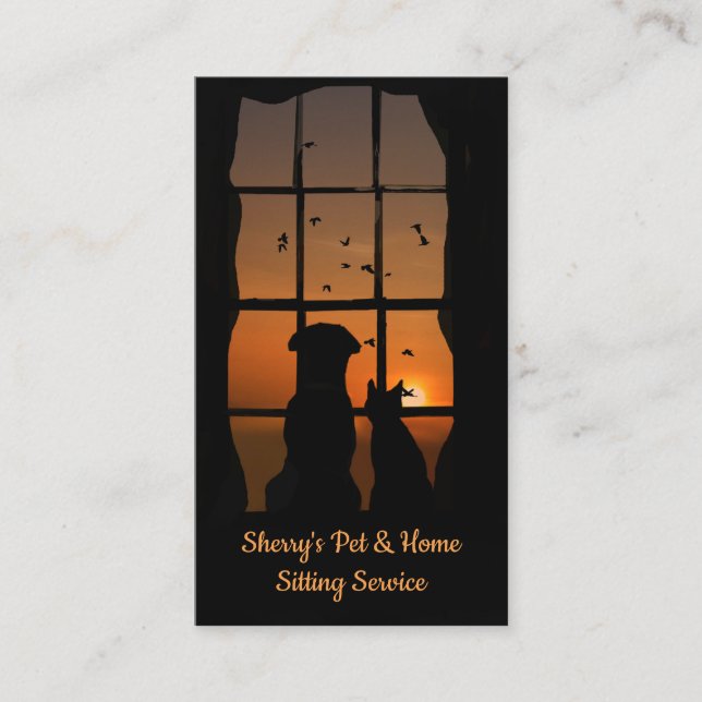 Affärskort för tjänsten Pet och Home Sitta Visitkort (Framsida)