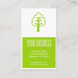 Affärskort för träd-anpassade med enkel grönt visitkort