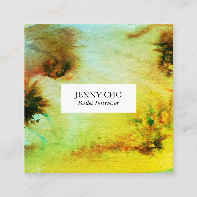 Affärskort för trådlöst  och stänk fyrkantigt visitkort (Framsida)