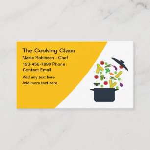 Affärskort för trendig Cooking Class Chef. Visitkort
