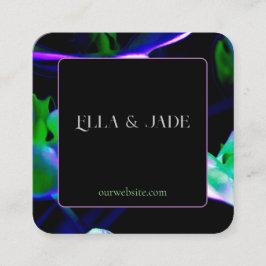 Affärskort för utskrift av Bright Blommigt Fyrkantigt Visitkort