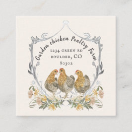 affärskort för vapensköld för jordbruk för rustik  fyrkantigt visitkort