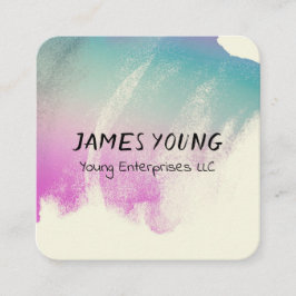 affärskort för vattenfärgsdesign, anpassningsbar fyrkantigt visitkort