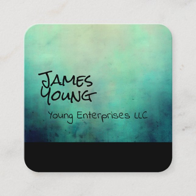 affärskort för vattenfärgsdesign, anpassningsbar fyrkantigt visitkort (Framsida)