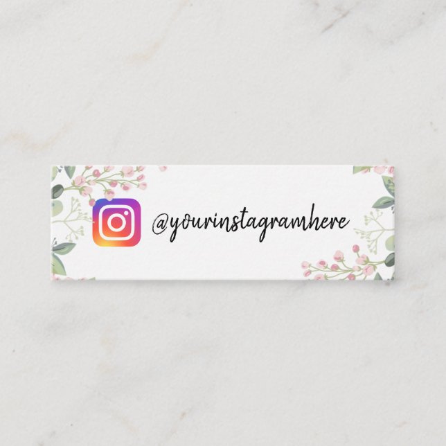 affärskort för vattenfärgsförebild för Blommigt Mini Visitkort (Framsida)