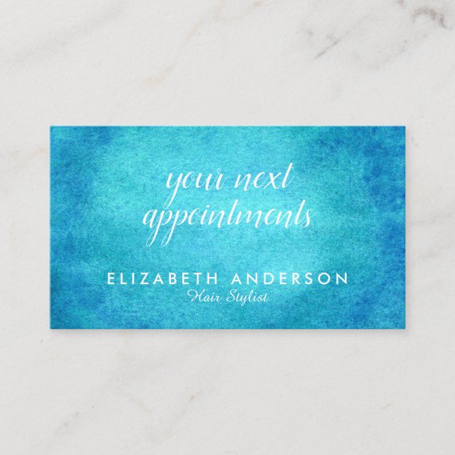 Affärskort för vattenfärgsturkos visitkort (Framsida)