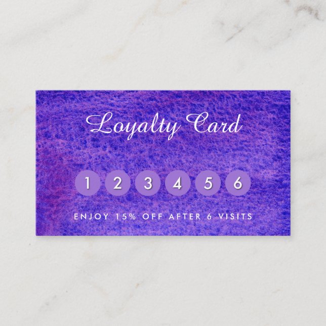 Affärskort för vattenfärgsviolett visitkort (Framsida)