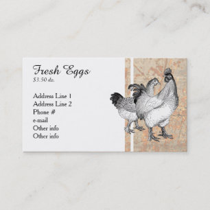 Affärskort för vintage Chickens Visitkort