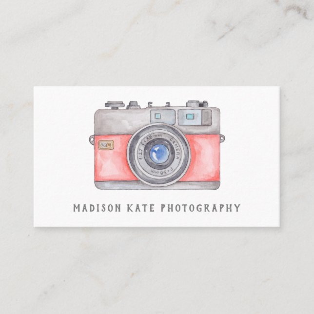 Affärskort för vintage kamera visitkort (Framsida)