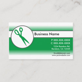 affärskort för vita toningssaxar för grönt visitkort