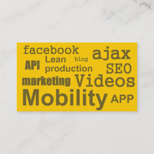 Affärskort för Webbdesign av molnbaserad Gult i mo Visitkort
