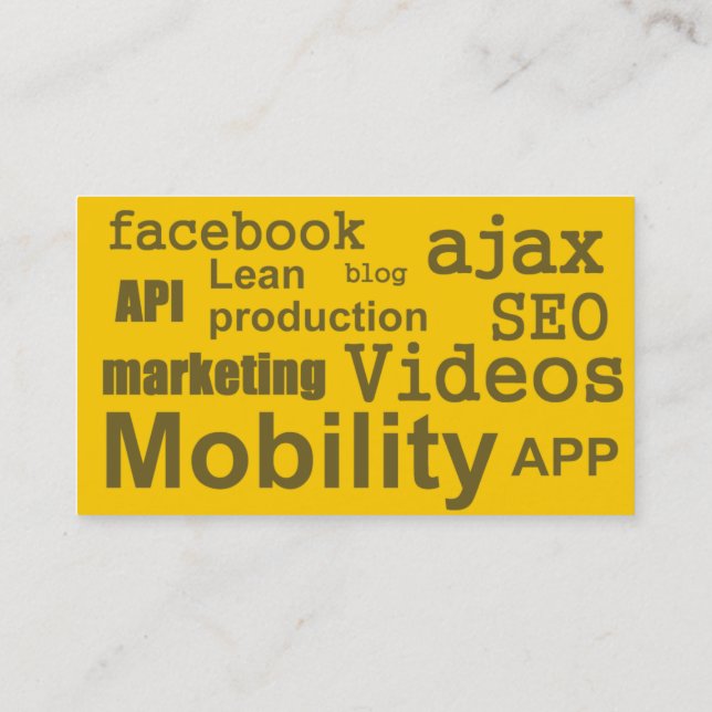 Affärskort för Webbdesign av molnbaserad Gult i mo Visitkort (Baksida)
