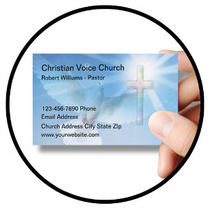 Affärskort från Christian Scenia Dove Church Visitkort