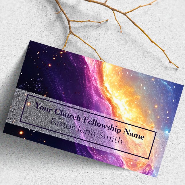 Affärskort från prästkyrkan Celestial Lila Church Visitkort (Celestial Church Pastor Business Cards)