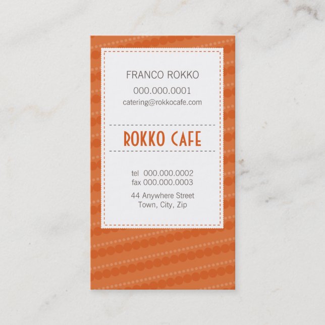 AFFÄRSKORT: funky-meny 6 Visitkort (Framsida)