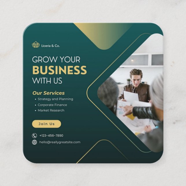 Affärskort Fyrkantigt Visitkort (Framsida)