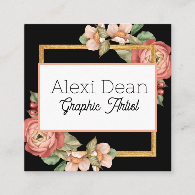 Affärskort Fyrkantigt Visitkort (Framsida)