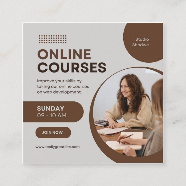 Affärskort Fyrkantigt Visitkort (Framsida)