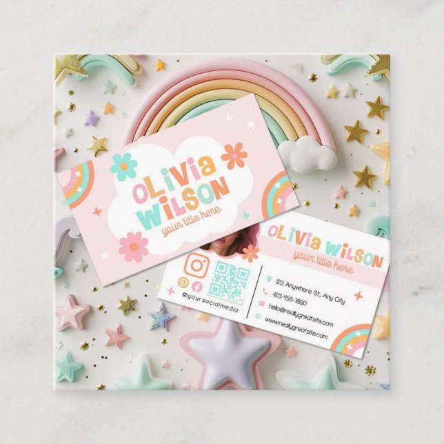 Affärskort Fyrkantigt Visitkort (Framsida)