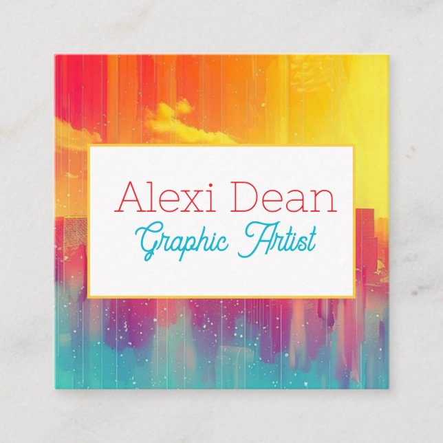 Affärskort Fyrkantigt Visitkort (Framsida)