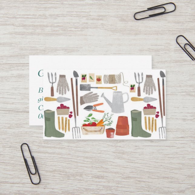 Affärskort - Garden Verktyg Design Visitkort (Fram/Back In Situ)