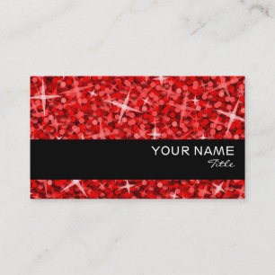 Affärskort Glitz Red Black rand Visitkort