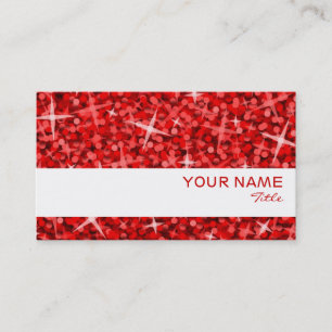 Affärskort Glitz Red White rand Visitkort