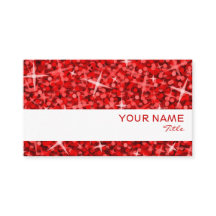 Affärskort Glitz Red White rand