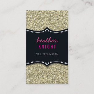 AFFÄRSKORT glitzy glitter Black blek guld rosa Visitkort
