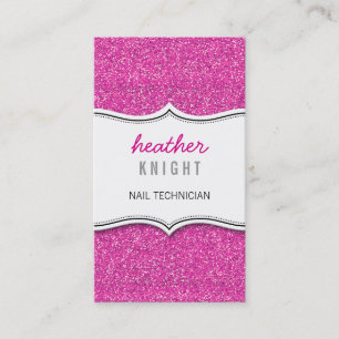 AFFÄRSKORT glitzy glitter gnistra guld shock rosa Visitkort