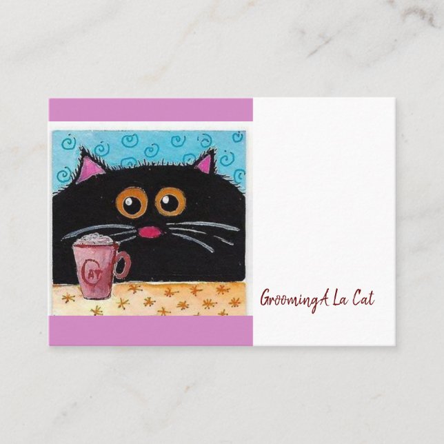 Affärskort, Grooming Cat Tass-Affärskort Visitkort (Framsida)