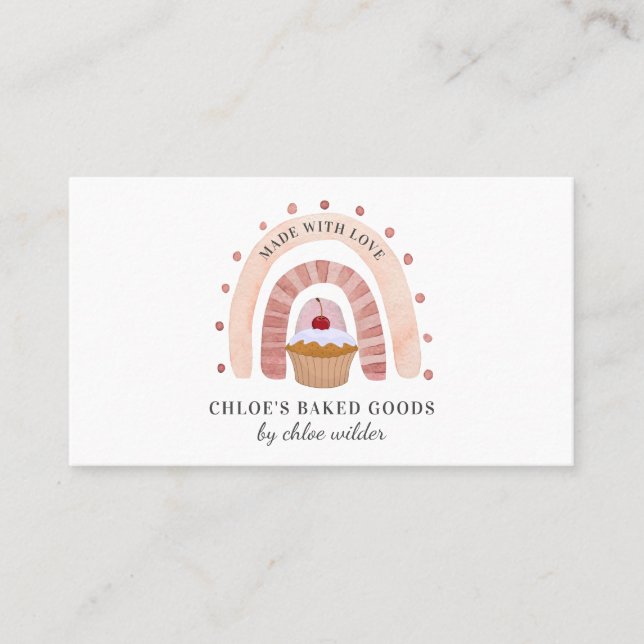 Affärskort i Bakery Pastry Chef Rainbow Cuptårta Visitkort (Framsida)