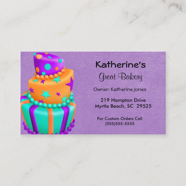 Affärskort i bakverk visitkort (Framsida)