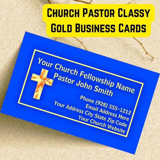 Affärskort i Church Pastor Classy Guld Visitkort (Church Pastor Classy Gold Business Cards
)
