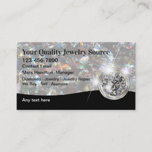 Affärskort i Classy Glossy Luxury Jewelry Store Visitkort
